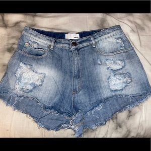 Garage high-rise festival cheeky jean shorts
